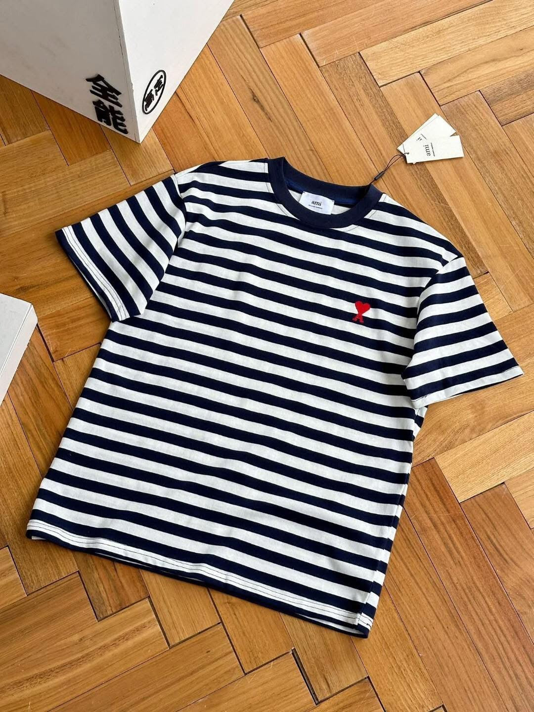 AMI STRIPED T-SHIRT